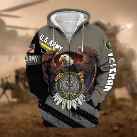 U.S. Army Veteran All Over Prints Zipper Hoodie Shirt All Gave Some Uniform Appreciation QT1906AMA37