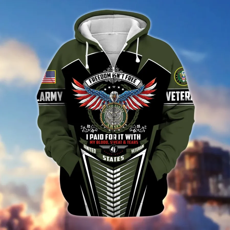 U.S. Army Veteran All Over Prints Zipper Hoodie Shirt All Gave Some Uniform Appreciation QT1906AMA38