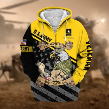 U.S. Army Veteran All Over Prints Zipper Hoodie Shirt Military Veterans Patriotic Attire QT1906AMA56