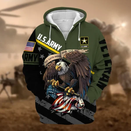 U.S. Army Veteran All Over Prints Zipper Hoodie Shirt Military Veterans Patriotic Attire QT1906AMA58