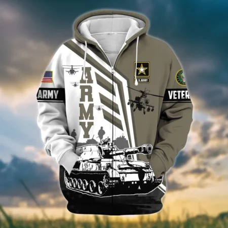U.S. Army Veteran All Over Prints Zipper Hoodie Shirt Military Veterans Uniform Appreciation QT1906AMA59