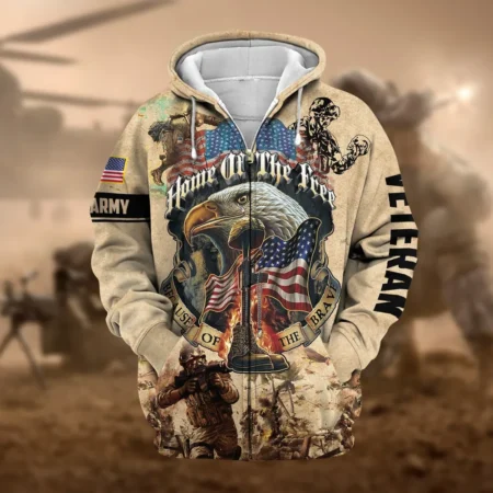 U.S. Army Veteran All Over Prints Zipper Hoodie Shirt Military Veterans Uniform Appreciation QT1906AMA72