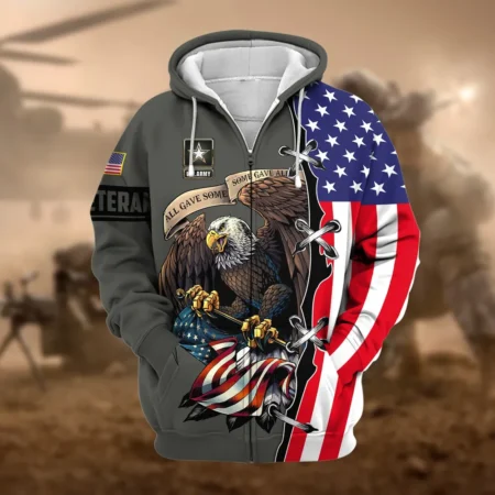 U.S. Army Veteran All Over Prints Zipper Hoodie Shirt Military Veterans Uniform Appreciation QT1906AMA73