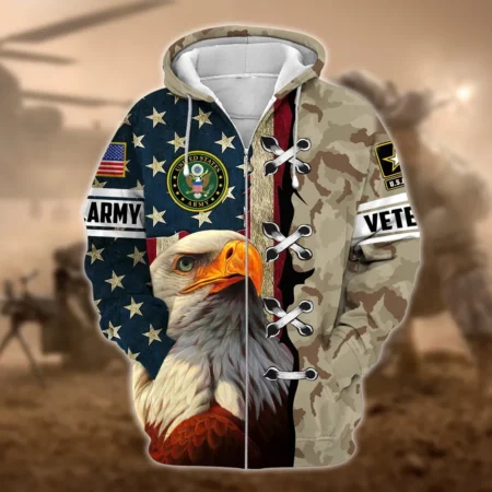 U.S. Army Veteran All Over Prints Zipper Hoodie Shirt Military Veterans Uniform Appreciation QT1906AMA74