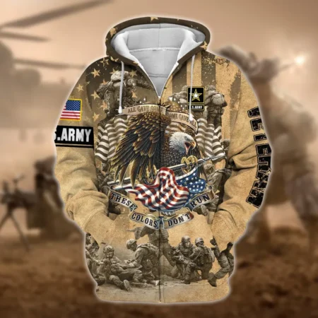 U.S. Army Veteran All Over Prints Zipper Hoodie Shirt Retirees Patriotic Attire QT1906AMA84