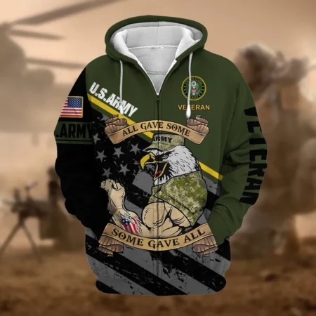 U.S. Army Veteran All Over Prints Zipper Hoodie Shirt Retirees Patriotic Attire QT1906AMA92