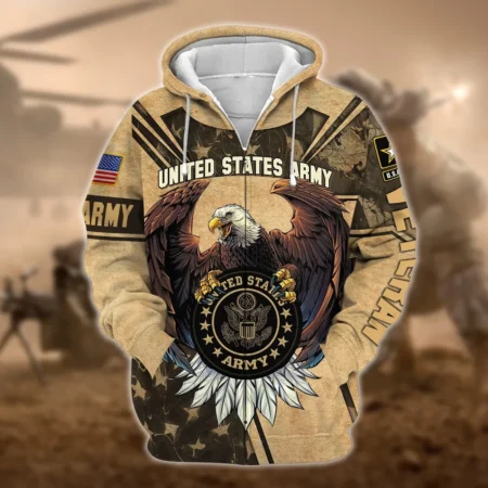 U.S. Army Veteran All Over Prints Zipper Hoodie Shirt Some Gave All Patriotic Attire QT1906AMA117
