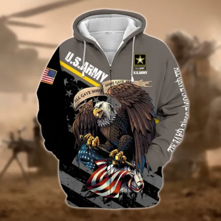 U.S. Army Veteran All Over Prints Zipper Hoodie Shirt Some Gave All Patriotic Attire QT1906AMA123