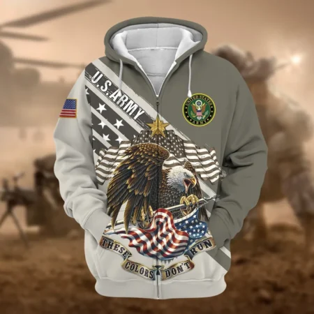 U.S. Army Veteran All Over Prints Zipper Hoodie Shirt Some Gave All Patriotic Attire QT1906AMA124