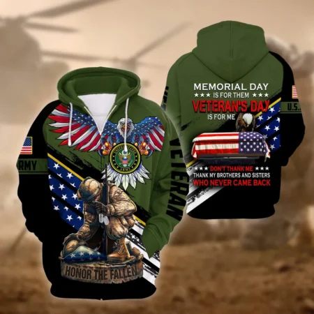 U.S. Army Veteran All Over Prints Zipper Hoodie Shirt Some Gave All Patriotic Attire QT1906AMA131