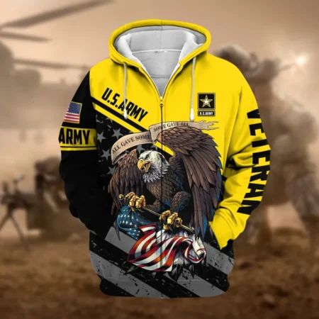 U.S. Army Veteran All Over Prints Zipper Hoodie Shirt Some Gave All Patriotic Attire QT1906AMA135