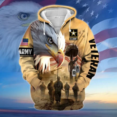 U.S. Army Veteran All Over Prints Zipper Hoodie Shirt Some Gave All Uniform Appreciation QT1906AMA141