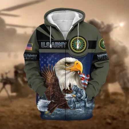 U.S. Army Veteran All Over Prints Zipper Hoodie Shirt Some Gave All Uniform Appreciation QT1906AMA142