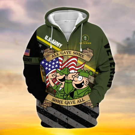 U.S. Army Veteran All Over Prints Zipper Hoodie Shirt Some Gave All Uniform Appreciation QT1906AMA145