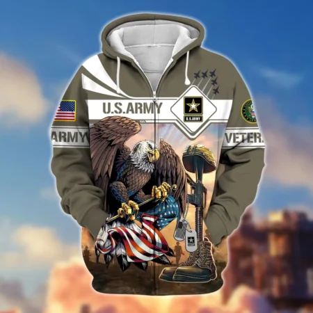 U.S. Army Veteran All Over Prints Zipper Hoodie Shirt Some Gave All Uniform Appreciation QT1906AMA148