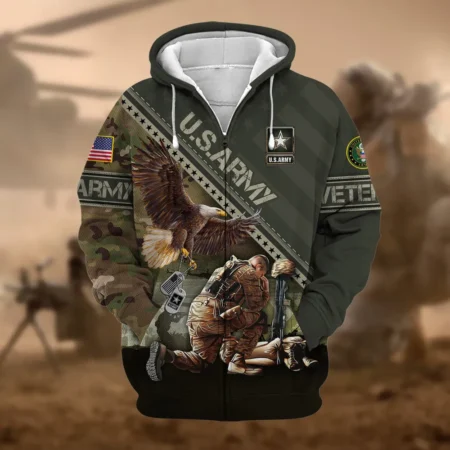 U.S. Army Veteran All Over Prints Zipper Hoodie Shirt Some Gave All Uniform Appreciation QT1906AMA149
