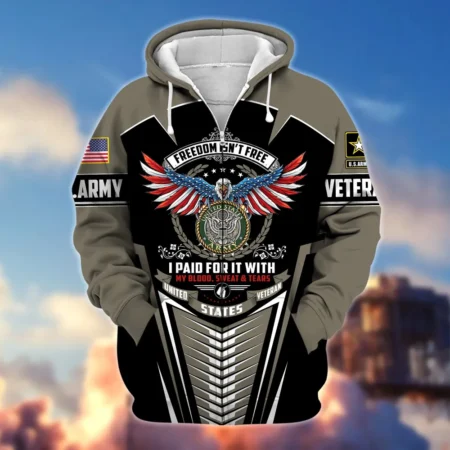 U.S. Army Veteran All Over Prints Zipper Hoodie Shirt Some Gave All Uniform Appreciation QT1906AMA150