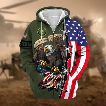U.S. Army Veteran All Over Prints Zipper Hoodie Shirt Some Gave All Uniform Appreciation QT1906AMA155