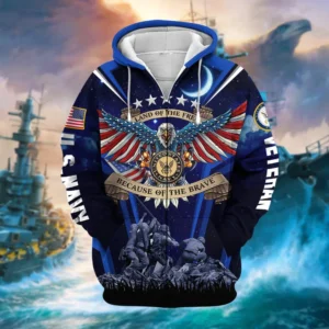 U.S. Navy Veteran All Over Prints Zipper Hoodie Shirt All Gave Some Patriotic Attire QT1906NVA2