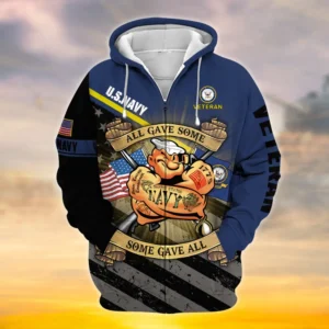 U.S. Navy Veteran All Over Prints Zipper Hoodie Shirt Retirees Patriotic Attire QT1906NVA38