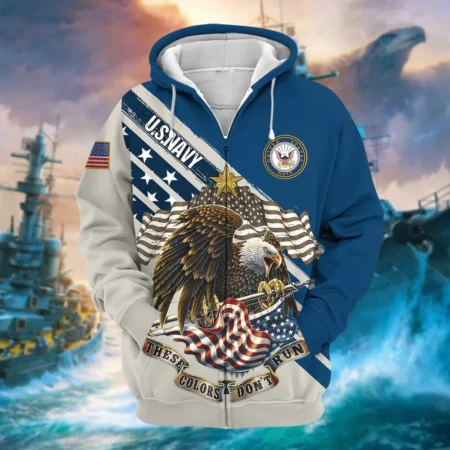U.S. Navy Veteran All Over Prints Zipper Hoodie Shirt Some Gave All Patriotic Attire QT1906NVA53