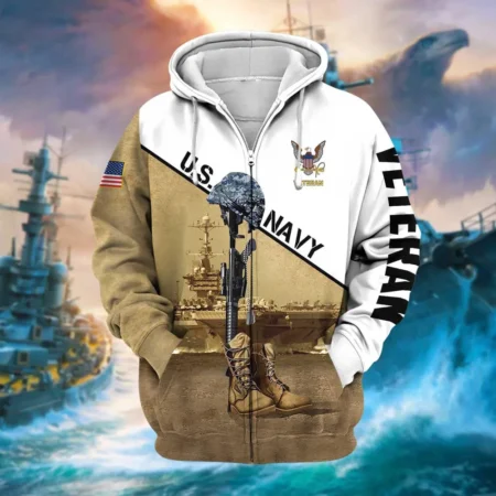 U.S. Navy Veteran All Over Prints Zipper Hoodie Shirt Some Gave All Uniform Appreciation QT1906NVA62
