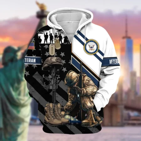 U.S. Navy Veteran All Over Prints Zipper Hoodie Shirt Some Gave All Uniform Appreciation QT1906NVA64