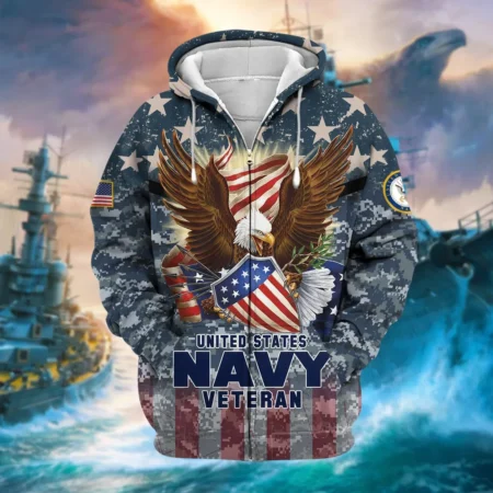 U.S. Navy Veteran All Over Prints Zipper Hoodie Shirt Some Gave All Uniform Appreciation QT1906NVA66