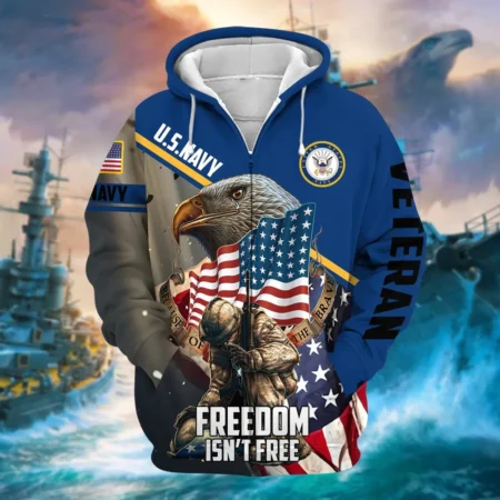 U.S. Navy Veteran All Over Prints Zipper Hoodie Shirt Some Gave All Uniform Appreciation QT1906NVA67