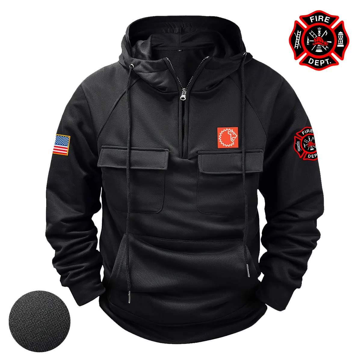 Special Release Lion x Firefighter Patriot Day Tactical Quarter Zip Hoodie BLFF130724A2LI