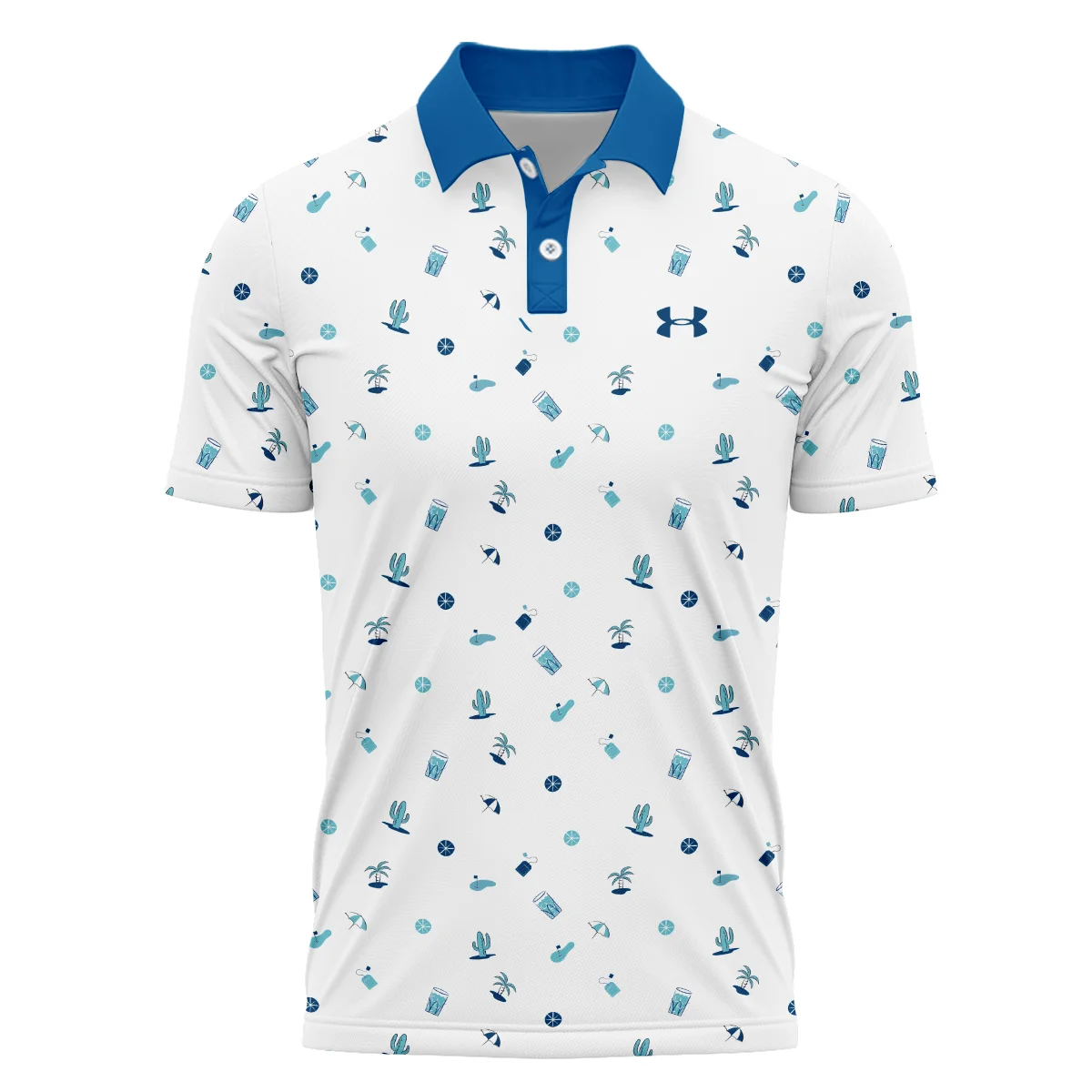 Brand Under Armour Men Golf Sport White Background Polo Shirt All Over Prints HOBR060724A02UAPL