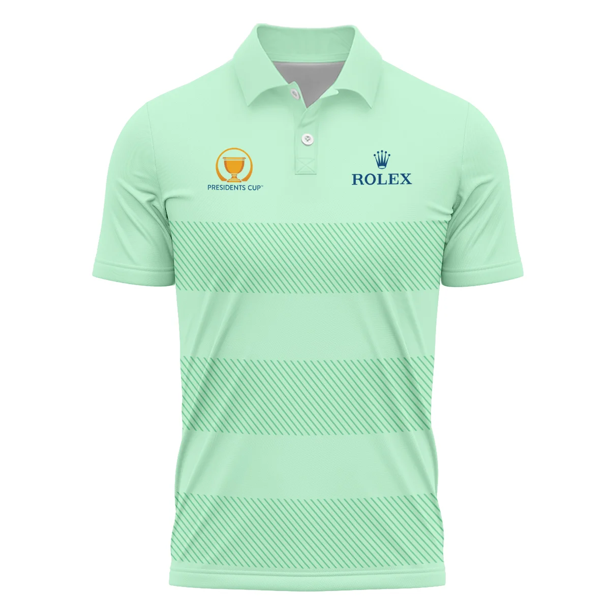 Presidents Cup Golf Lime Green Background Line Pattern  Rolex Polo Shirt All Over Prints HOPDC110724A01ROXPL