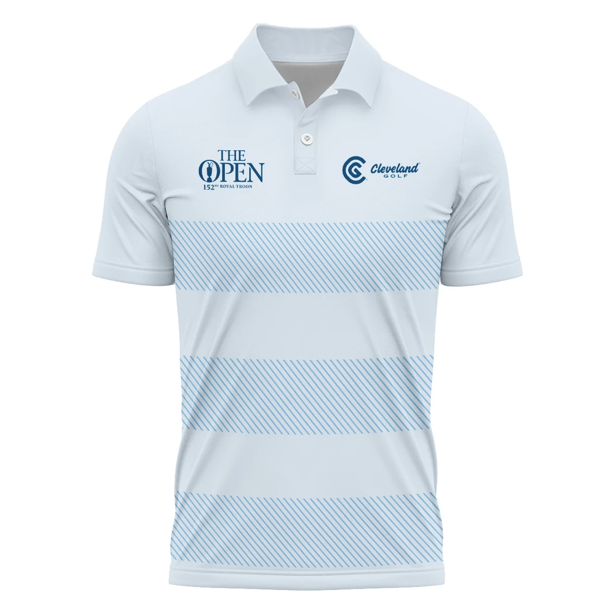 Special Release Cleveland Golf 152nd Open Championship Light Blue Background Line Pattern Polo Shirt All Over Prints HOTOP100724A01CLEPL