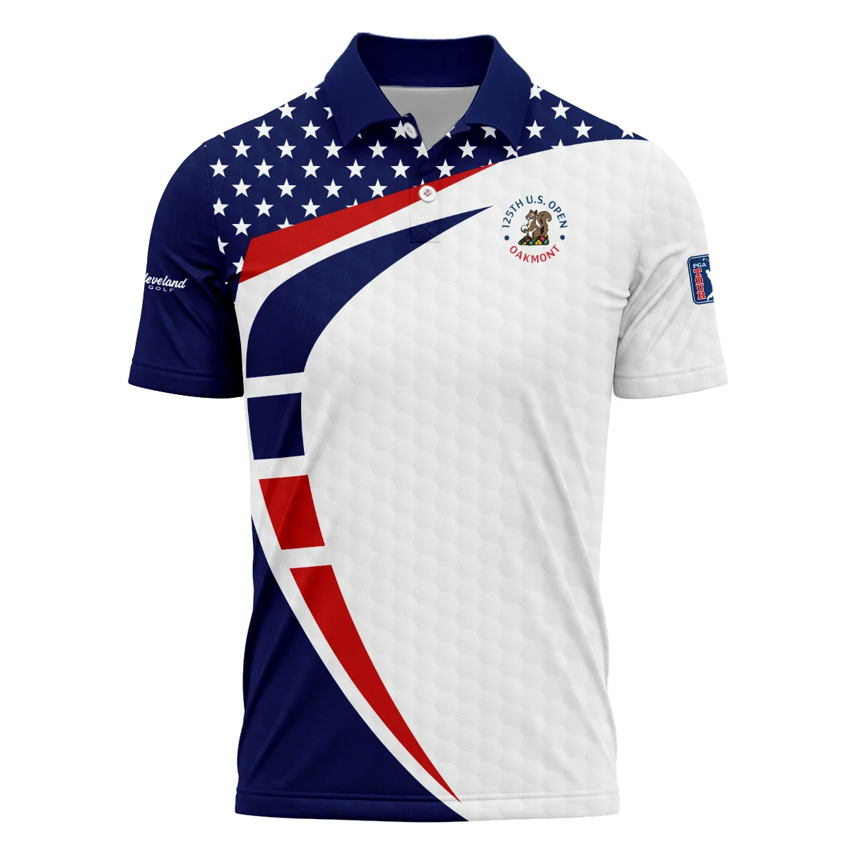 Special Release Cleveland Golf 125th US Open Championship Blue Red Star White Golf Pattern Background Polo Shirt All Over Prints HOUSG080724A01CLEPL