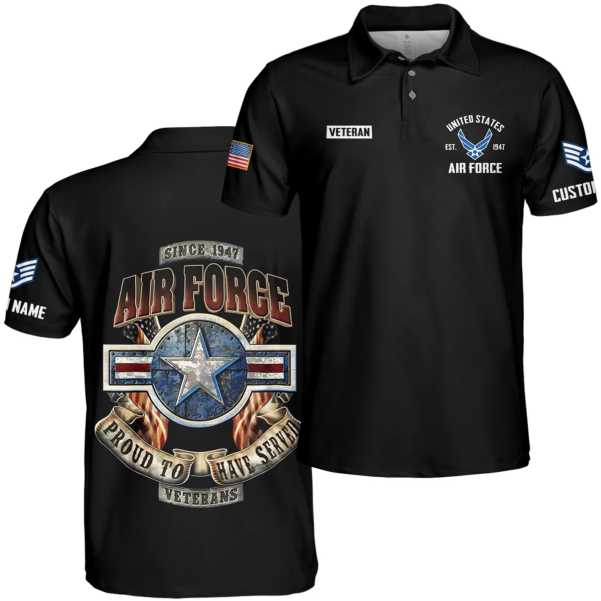 Proud To Have Served Veteran U.S. Air Force Apparel All Over Prints BLVTR180724A1AF - Polo Shirt