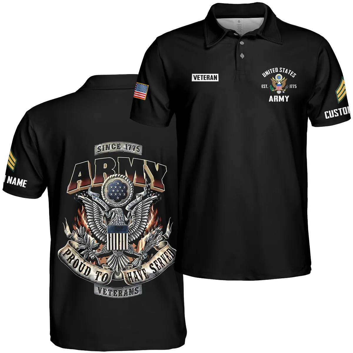 Proud To Have Served Veteran U.S. Army Apparel All Over Prints BLVTR180724A1AM - Polo Shirt