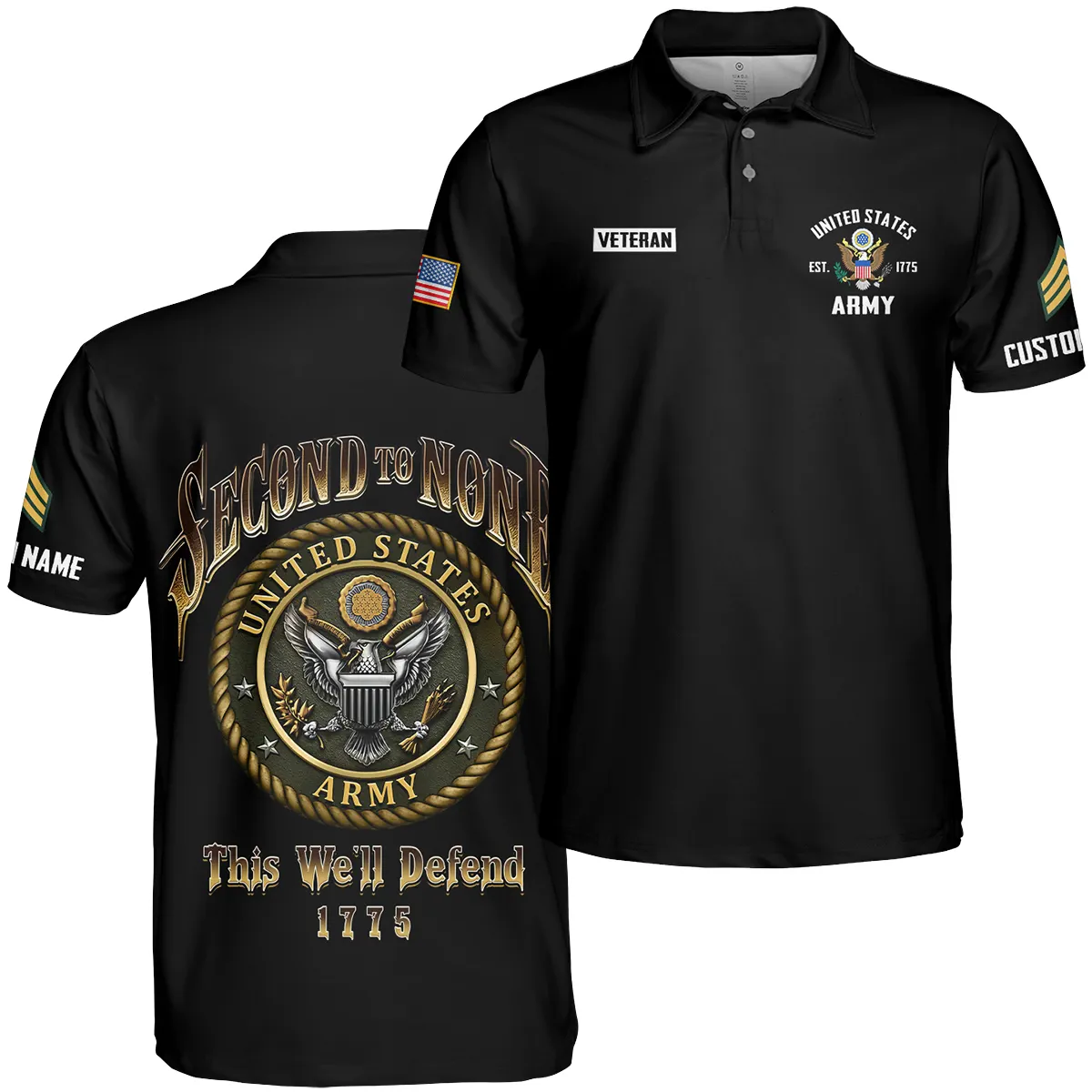 This We'll Defend 1775 Veteran U.S. Army Apparel All Over Prints BLVTR180724A4AM - Polo Shirt