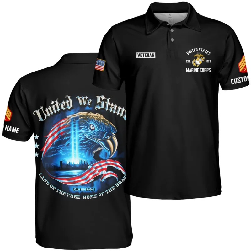 United We Stand 09-11-2001 Veteran U.S. Marine Corps Apparel All Over Prints BLVTR240724A2MC - Polo Shirt