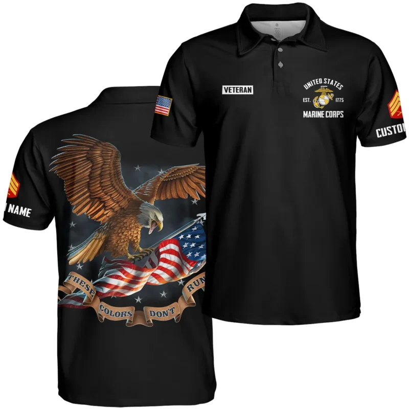 These Colors Dont Run Veteran U.S. Marine Corps Apparel All Over Prints BLVTR240724A3MC - Polo Shirt