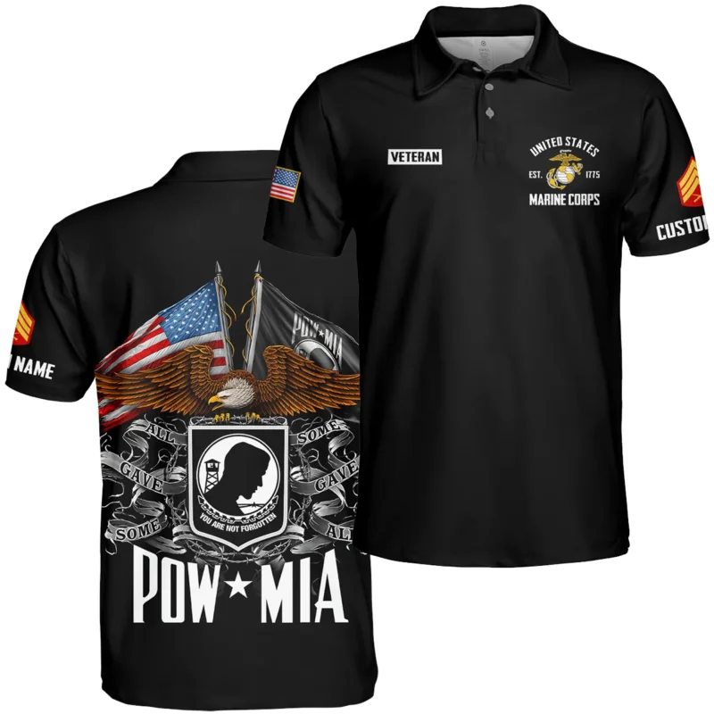 POW MIA All Gave Some Some Gave All Veteran U.S. Marine Corps Apparel All Over Prints BLVTR260724A1MC - Polo Shirt