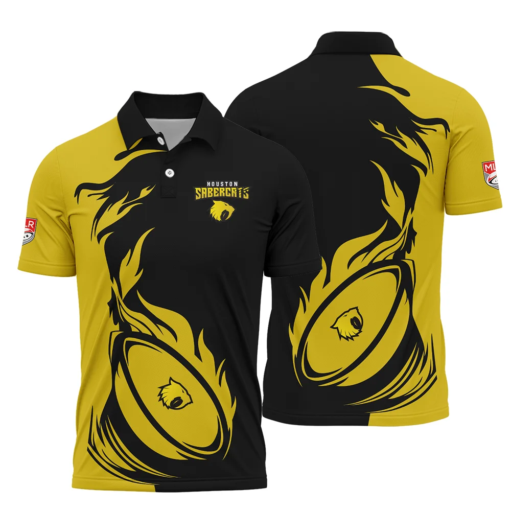 Rugby Fire Color Polo Houston SaberCats Major League Rugby All Over Prints QTRB200724A1HOUPL