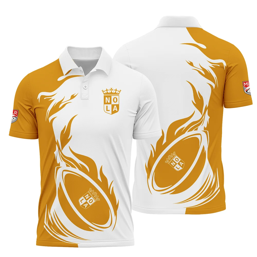 Rugby Fire Color Polo NOLA Gold Major League Rugby All Over Prints QTRB200724A1NOLAPL