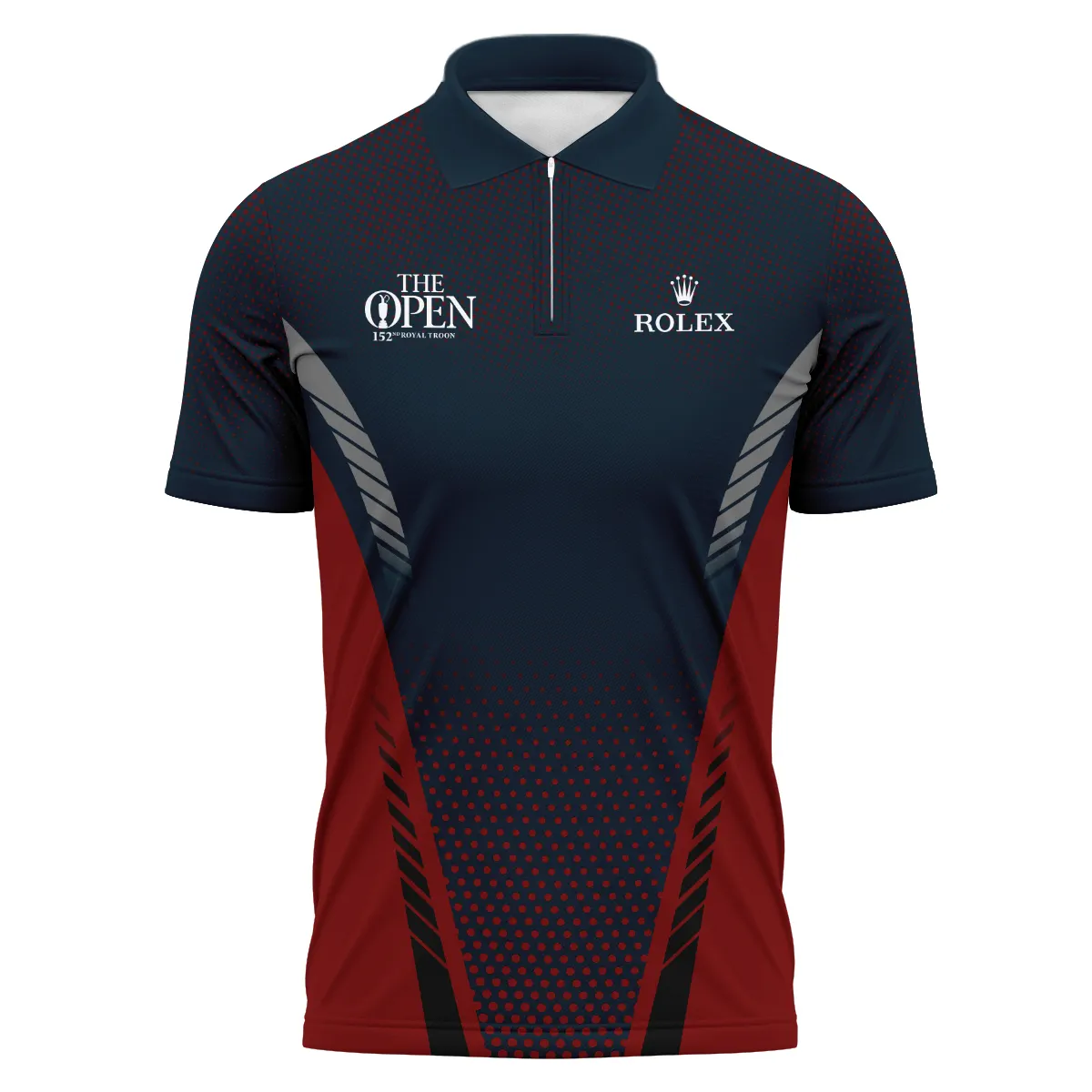 Special Release Dark Blue Red Rolex 152nd Open Championship Zipper Polo Shirt All Over Prints BLTOP090724A2ROXZPL