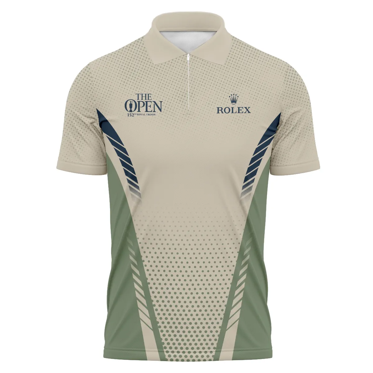 Special Release Tan Green Rolex 152nd Open Championship Zipper Polo Shirt All Over Prints BLTOP090724A3ROXZPL