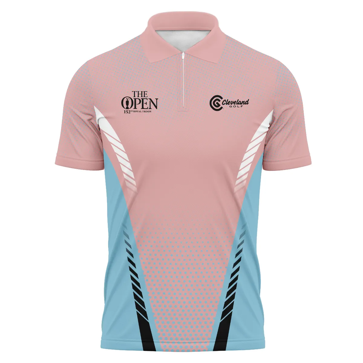 Special Release Pink Light Blue Cleveland Golf Golf 152nd Open Championship Zipper Polo Shirt All Over Prints BLTOP090724A4CLEZPL