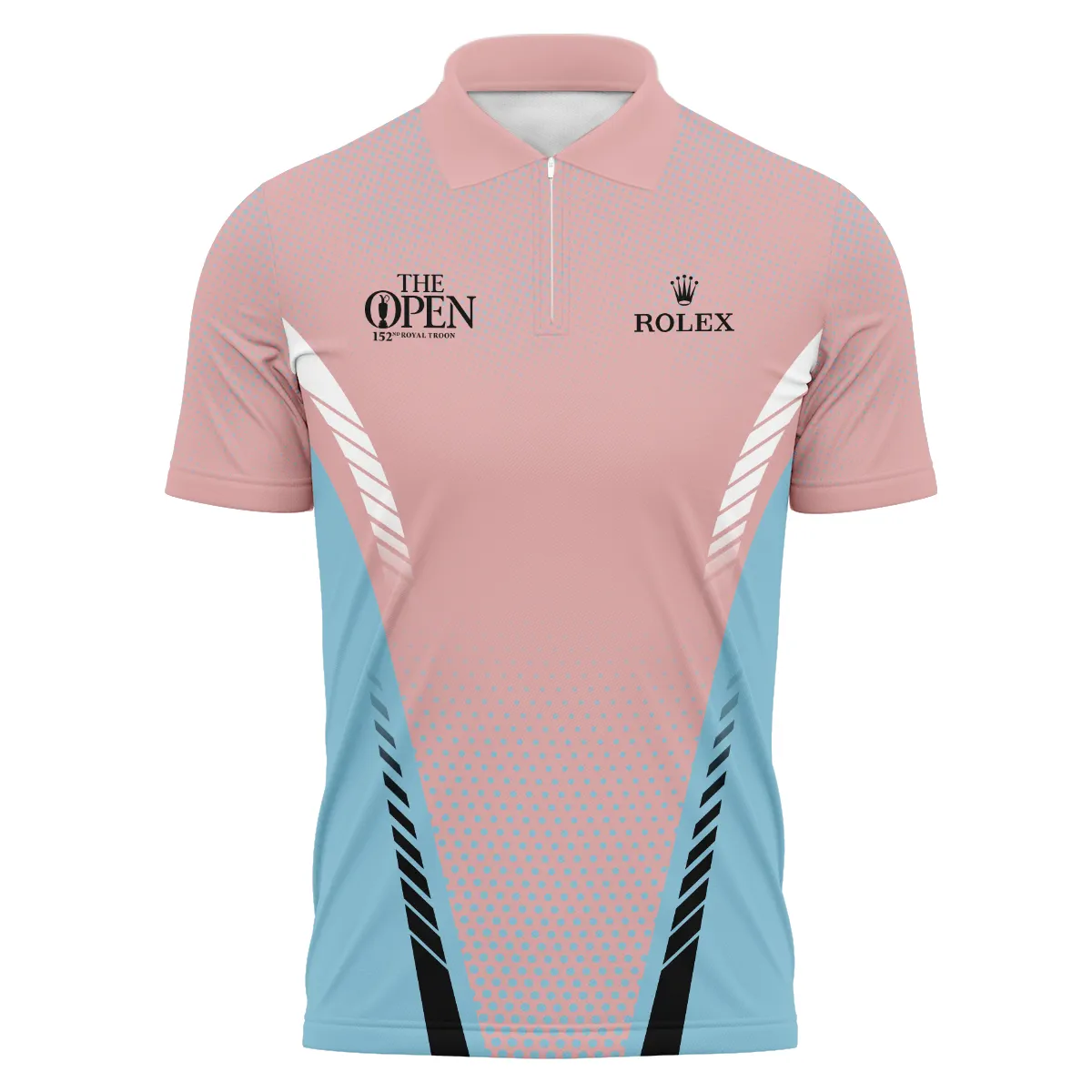 Special Release Pink Light Blue Rolex 152nd Open Championship Zipper Polo Shirt All Over Prints BLTOP090724A4ROXZPL