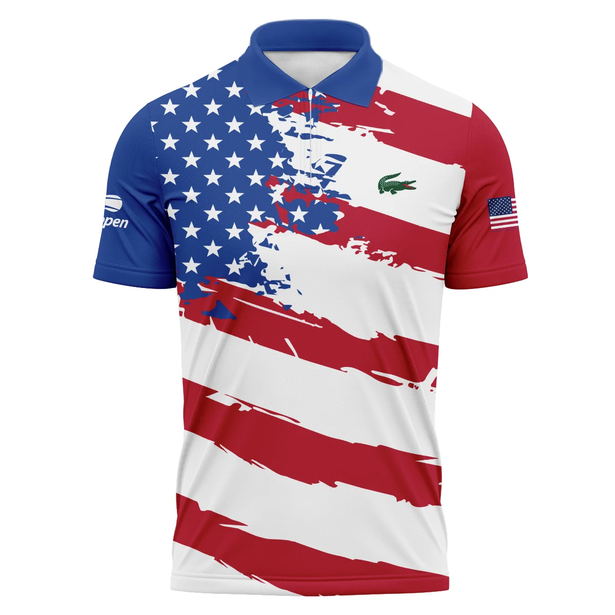 Sport Lacoste US Open Tennis Zipper Polo Shirt All Over Prints HOTN060724A1LCZPL