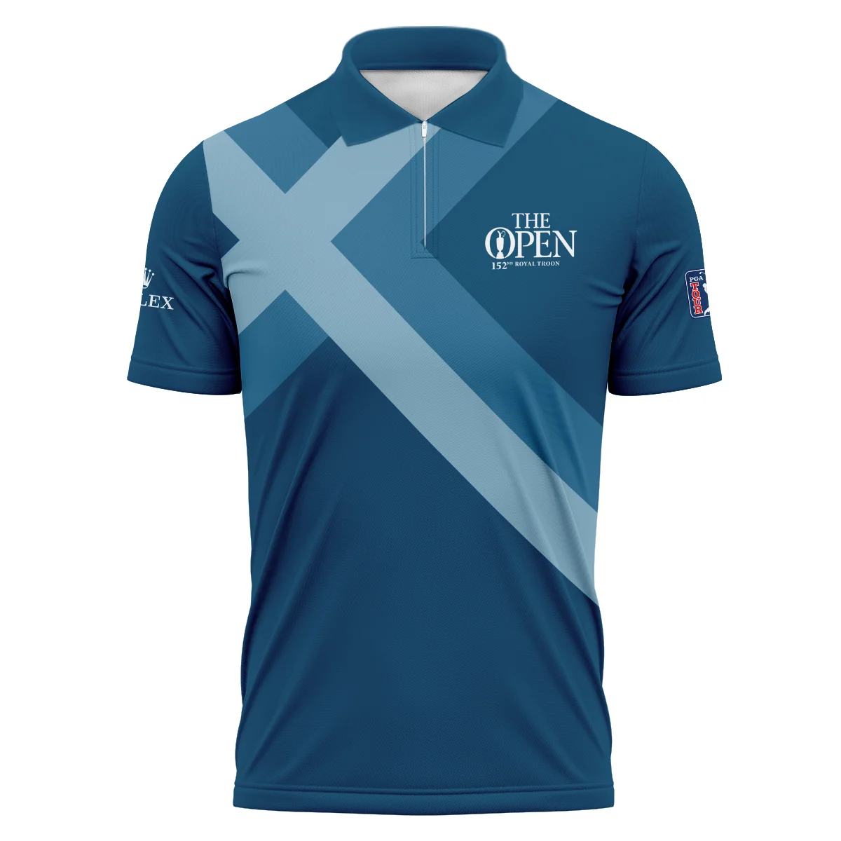 Special Release Rolex 152nd Open Championship Slightly Desaturated Blue Background Zipper Polo Shirt All Over Prints HOTOP080724A01ROXZPL