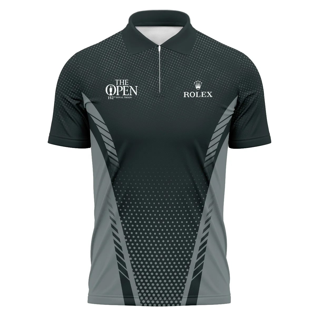 Golf Sport Dark Green Color Rolex 152nd Open Championship Zipper Polo Shirt All Over Prints QTTOP090724A1ROXZPL