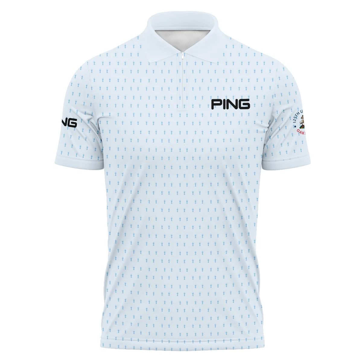 Special Release Light Blue Ping 125th U.S. Open Oakmont Zipper Polo Shirt All Over Prints QTUSM8724A2PIZPL